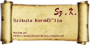 Szikula Kordélia névjegykártya